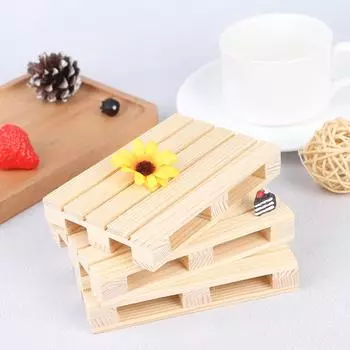 Мини-деревянный поддон, подставки для напитков, изоляционная подставка, подставка под чашку, коврик для горшка