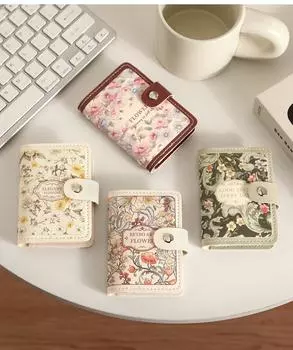 Мини-держатель для карт в стиле ретро с масляной живописью, женский, большой емкости, с несколькими отделениями для карт, чехол для удостоверения личности, сумка для хранения водительских прав, кошелек для монет
