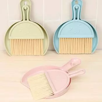 Mini Desk Broom Set Small Broom With Dustpan Set Home Keyboard Cleaning Brush School Office Sweeping Brush Cleaning Tools Kit зелёный