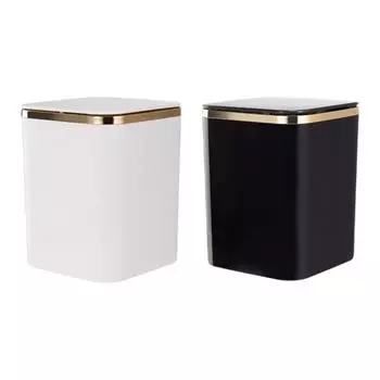 Mini Desk Trash Can Desktop Garbage Can Hanging Minimalist Press Type Mini чёрный
