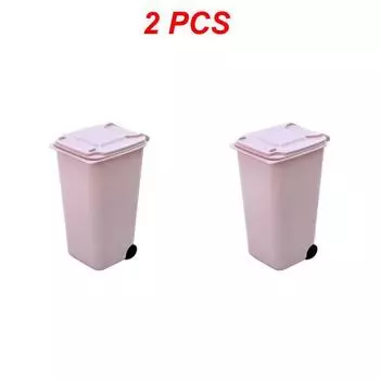 Mini Desktop Trash Can 3color Garbage Storage Box Living Room Coffee Table with Cover Small Paper Basket Plastic Garbage Bag