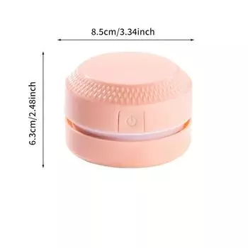 Mini Desktop Vacuum Cleaner And AA Batteries(NOT Including) Powered Keyboard Cleaner Crumbs Confetti Dust Hair For School Office розовый