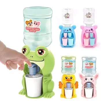 Мини-детская игрушка с двойным диспенсером для воды с милым розовым, синим, холодной/теплой водой, соком, молоком, питьевой фонтанчиком, имитация кухонных игрушек