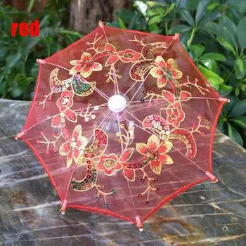 Мини-детские подарочные игрушки, куклы, новый кружевной зонтик, зонтик от солнца, аксессуары для кукол, вышитые зонтики розы красного