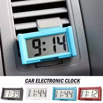 Mini Digital Clock Decorative Large Screen Car Clock Car Clock Dashboard Self Adhesive Ornament Car Electronic Accessories чёрный