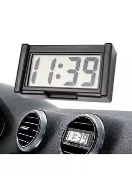Mini Digital Clock Large Screen Car Clock Dashboard Self Adhesive For Student/Car/Bedroom Auto Ornament Car Accessories красный