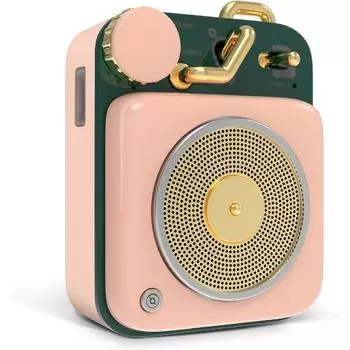 Мини-динамик Bluetooth, металлическая кнопка, 3 Вт, портативный винтажный беспроводной перезаряжаемый громкоговоритель высокой четкости с громким звуком и ремешком зелёный