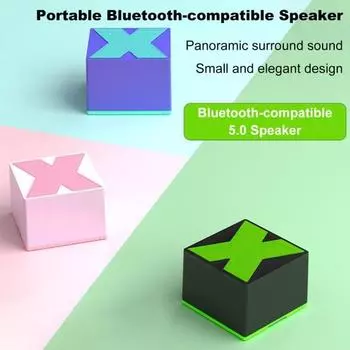 Мини-динамик с поддержкой Bluetooth, мощный, чистый стереозвук, портативный динамик с низкой задержкой, музыка зелёный