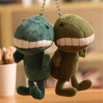 Мини-динозавр с большим зубом, плюшевые игрушки, маленькая подвеска, милые динозавры, мягкая игрушка, подарок для пары, 12 см 12CM зелёный