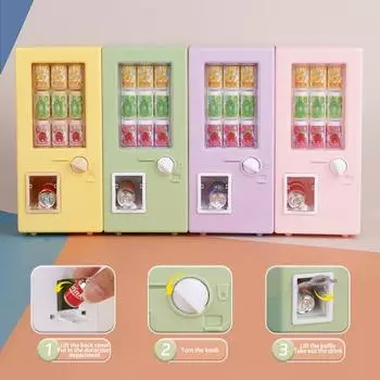 Мини-кукольный домик с диспенсером для напитков, имитация интерактивного автомата для напитков с напитками, миниатюрный автомат для напитков, орнамент для зелёный
