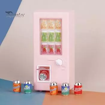 Мини-диспенсер для напитков в кукольном домике, имитация интерактивной машины для напитков с напитками, миниатюрная машина для напитков, украшение для кукольного дома, миниатюрная модель зелёный