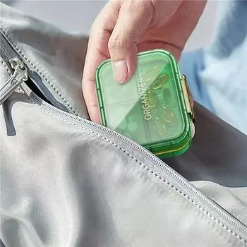 Mini Dispensing Box Eco-friendly Portable Pill Box Secure Closure Moisture-proof Mini Dispenser for Travel with Long Lifespan синий