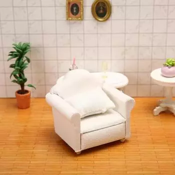 Мини-диван, настольный орнамент, модель кукольного домика, ткань, художественные деревянные украшения «сделай сам»