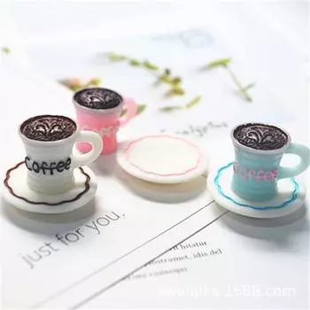 Мини DIY Микро Пейзаж Смола Кофейная Чашка и Блюдце Аксессуары Для Игры Или Демонстрации Saucer синий