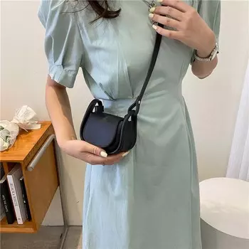 Мини-дизайнерская сумка через плечо из искусственной кожи, женская мода, дизайн, однотонные маленькие сумки для губной помады, трендовая изысканная сумка-мессенджер 12.5x13x7cm зелёный