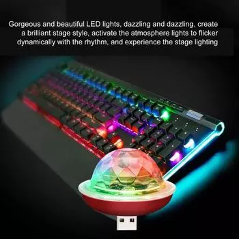 Mini DJ Party Light Супер яркий красочный RGB светодиодное освещение для мобильного телефона, ноутбука, USB вращающийся сценический светильник для бара, дискотеки, свадебной вечеринки, студии звукозаписи зелёный