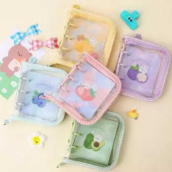 Мини-дневник с 3 отверстиями на молнии, широкий мини-альбом для фотокарточек Poca Cash Life Savings Challenge, ежедневник для чеков, один предмет, синий, 1 шт.