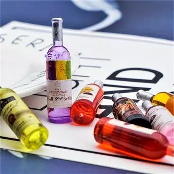 Мини-домик, аксессуары для напитков, 30 шт., миниатюрные бутылки вина, поддельные пивные бутылки, игрушки для сада фей, паба, бара, столовые приборы random color 30pcs