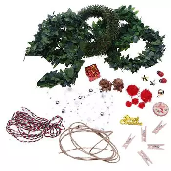 Мини-домик, имитация железной проволоки, зеленые листья, эвкалипт, виноградная лоза, рождественские миниатюрные аксессуары для декора кукольного домика