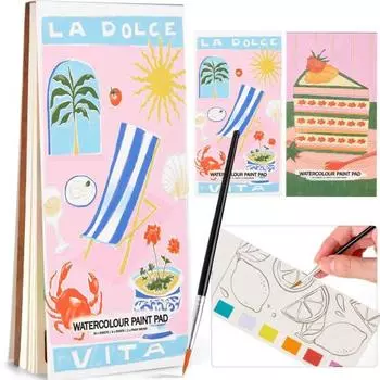 Мини-доска для рисования акварелью Образовательный художественный ресурс Портативный художественный компаньон Яркая акварельная палитра