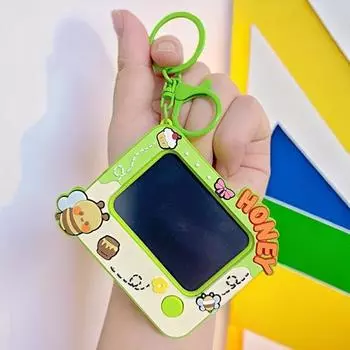 Мини-доска для рисования, брелок-клипса, детский рюкзак, блокнот для рисования, стираемый блокнот для письма в форме мультфильма синий