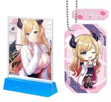 Мини-доска для рисования Ichiban Kuji Hololive vol.3 и прозрачный двойной брелок Choco Yuzuki