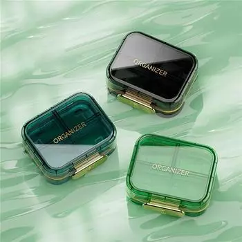 Мини-дозатор Защита окружающей среды Влагонепроницаемый Путешествия Независимый Таблетки Портативный Многоячеистый Таблетницы Упаковка Хранение чёрный