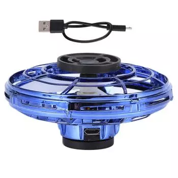 Мини-дрон LED вращающийся на 360 градусов летающая игрушка декомпрессионная индукционная летающая игрушкаBlue