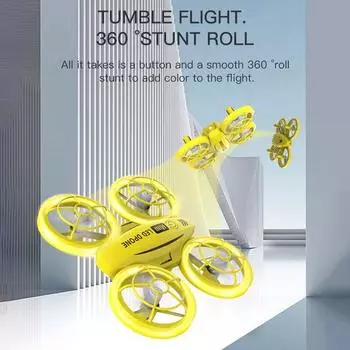 Мини-дрон с дистанционным управлением для начинающих детей, квадрокоптер с дистанционным управлением, 2,4 ГГц и светодиодом синий