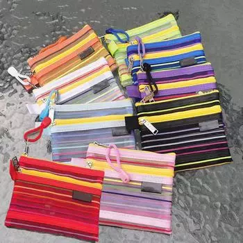 Мини-двухслойная радужная сетчатая сумка для хранения ID, банковская карта, органайзер для водительских прав, портативный кошелек для монет, милый кошелек, сумка на молнии 14*11cm