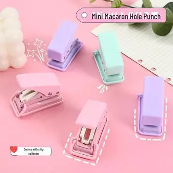 Мини-дырокол Macaron Color Cartoon с одним отверстием — портативный и экономящий труд для студентов лаванды фиолетового