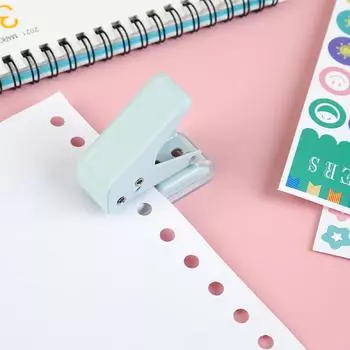 Мини-дырокол с одним кольцом, 1 отверстие, милый дырокол для бумаги, портативный круглый дырокол Kawaii, офисные школьные переплетные принадлежности, канцелярские принадлежности