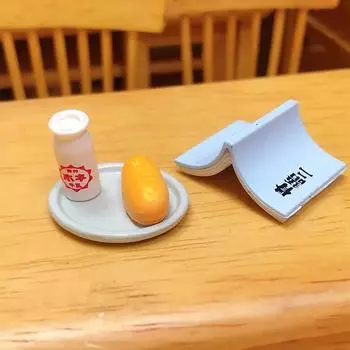 Мини-еда Игровой домик Кукольный домик Аксессуары Украшения Мини-закуски Хлеб Молоко Книга Модель Набор