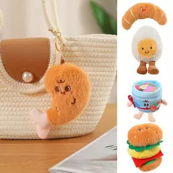 Мини-еда плюшевая игрушка брелок милый маленький мягкий кулон для ключей рюкзак A