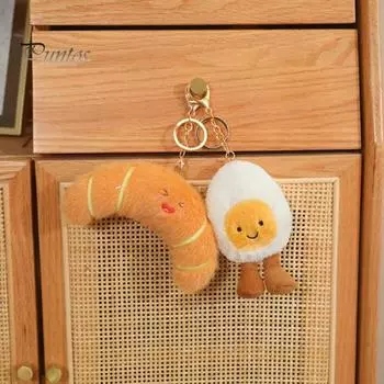 Мини-еда плюшевая игрушка брелок милый маленький мягкий кулон для ключей рюкзак автомобиль мультяшный орнамент пасхальные яйца наполнители подарок для матери любимой семьи A