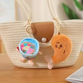 Мини-еда плюшевая игрушка брелок милый маленький мягкий кулон для ключей рюкзак автомобиль мультяшный орнамент пасхальные яйца наполнители подарок для матери любимой семьи A