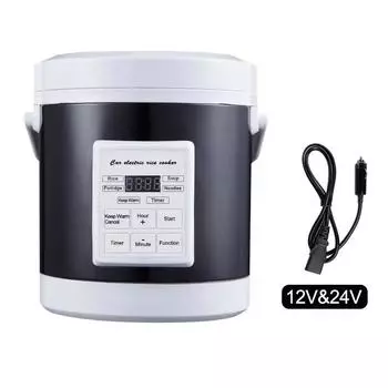 Mini Electric Rice Cooker Intelligent Household Kitchen Cooker 12-24V People Small Food Warmer Steamer 1.6L Multicooker Steamer
