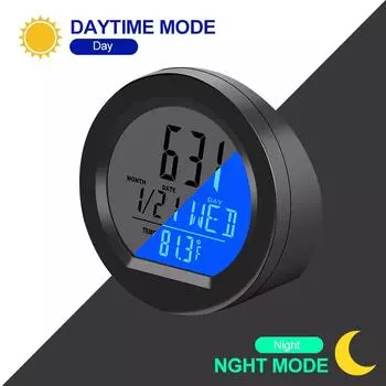 Mini Electronic Car Clock Time Watch Auto Dashboard Clocks Luminous Thermometer Digital Display Car Accessories