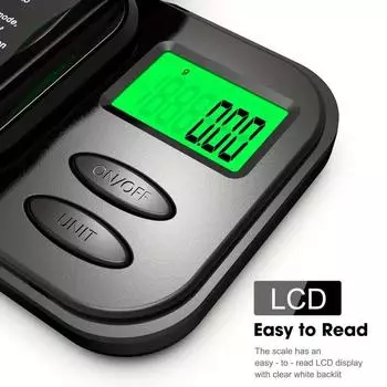 Mini Electronic Scale with LCD Backlit Display, 0.01g Precision, Portable Push Button Keyed Weighing Scale for Jewelry, Herbs