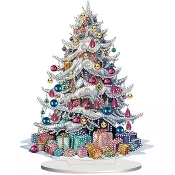 Мини-елка для стола, блестящая алмазная рождественская елка с основанием, красивое украшение для праздничной вечеринки S разноцветный
