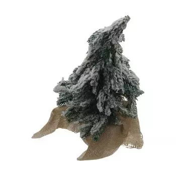 Мини-елка из мешковины, миниатюрная снежная сосна, украшение для рабочего стола, Новый год золотой