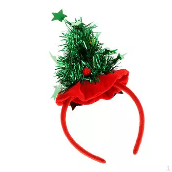 Мини-елка с повязкой на голову со звездой, красная
