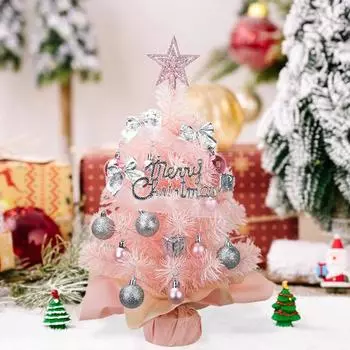 Мини-елка со светодиодной подсветкой DIY настольное украшение для рождественской елки на праздник зелёный