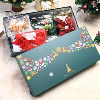 Мини-елка со светодиодными лампами, подвесные украшения, самодельные настольные елочные украшения, искусственная рождественская елка на батарейках S