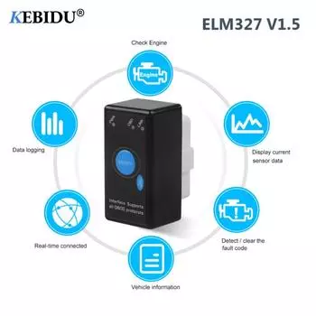 Мини ELM327 Bluetooth V1.5 V2.1 для Android Torque OBD 2 Интерфейсный сканер ELM 327 OBDII Код протоколов Автоматический диагностический инструмент
