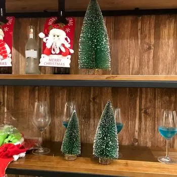 Мини-елочки, пластиковые искусственные рождественские елки, украшение для зимнего снега, настольные поделки своими руками, рождественские украшения 2025 Other