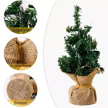 Мини-елочные украшения для стола, искусственные елочные украшения с льняной основой для домашнего офиса, вечеринок, праздничного декора L