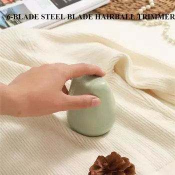 Mini Fabric Shaver Portable Rechargeable Lint Remover Compact & Stylish Design With 6-Leaf Blades Fuzz Remover for Clothes Sofas зелёный