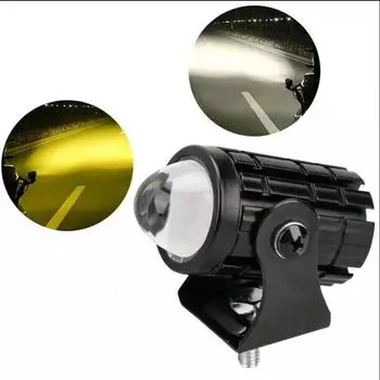 Мини фара дальнего света светодиодная линза проектора фара мотоцикла квадроцикл скутер для вспомогательного прожектора лампа 1 шт мини фара дальнего света чёрный