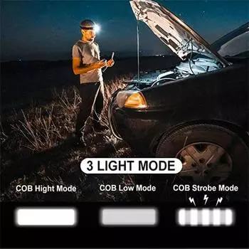 Мини-фара LED Plastic COB Водонепроницаемый рабочий фонарь Портативный Открытый Кемпинг Техническое обслуживание Рыбалка Многофункциональный поисковый фонарь
